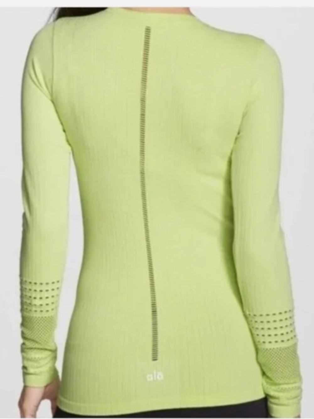 ALO Yoga Seamless Long Sleeve Top in Lime Green